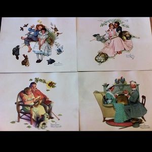 🎨Vintage Norman Rockwell Lithograph 4 Prints